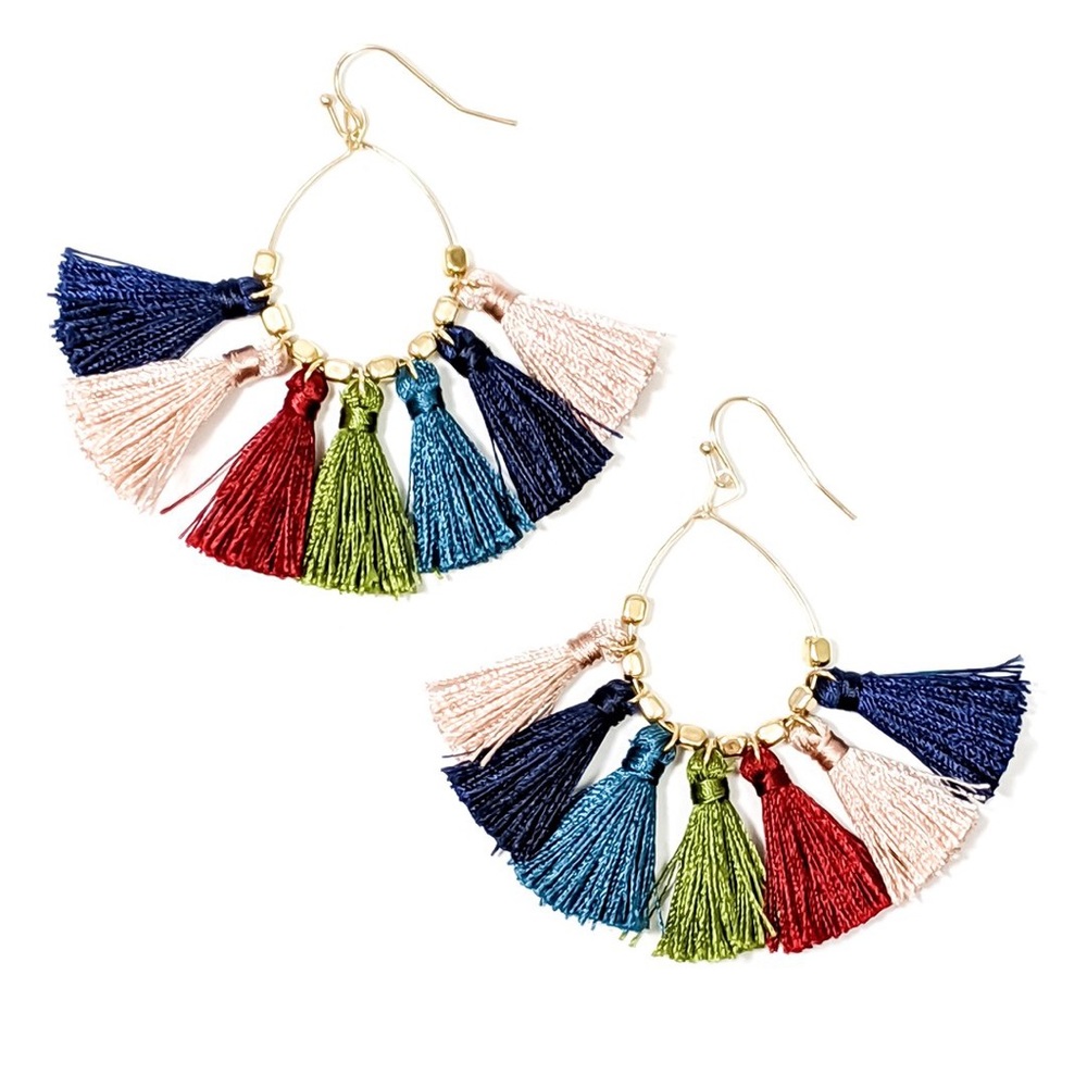 NEW Tassel Earring Hoops, Amanda